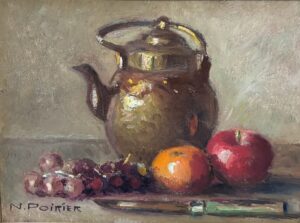 Narcisse Poirier (1883-1984) Nature morte Huile sur panneau 9 x 12  po