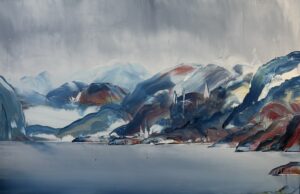 Paysage Huile sur panneau 24 x 36 po