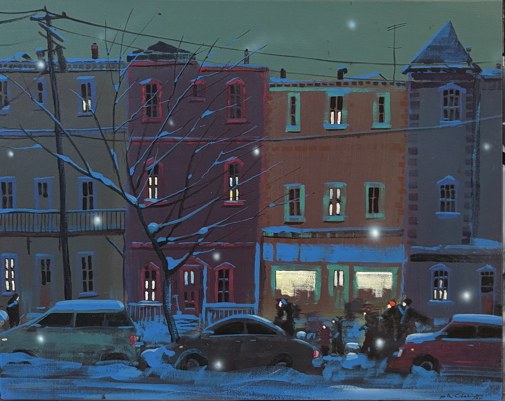 Downtown Acrylique sur toile 16 x 20 po 2002