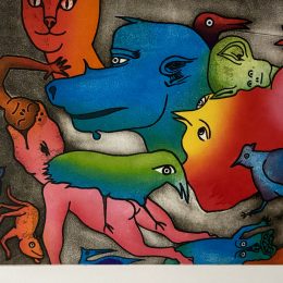 À l’avalée, du livre d'artiste « Délirium concerto » Eau-forte, 64/80 24 x 30 po 1981